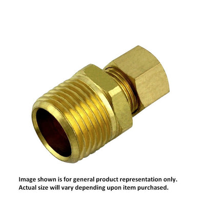 Compression Connector - Heavy-Duty Brass - 3/8" Compression X 1/2"Male Pipe Thread (MPT)