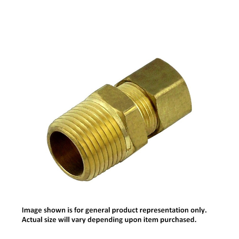 Compression Connector - Heavy-Duty Brass - 1/2" Compression X 1/2"Male Pipe Thread (MPT)