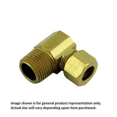 Compression 90° Elbow - Heavy-Duty Brass - 3/8" Compression X 3/8"Male Pipe Thread (MPT)