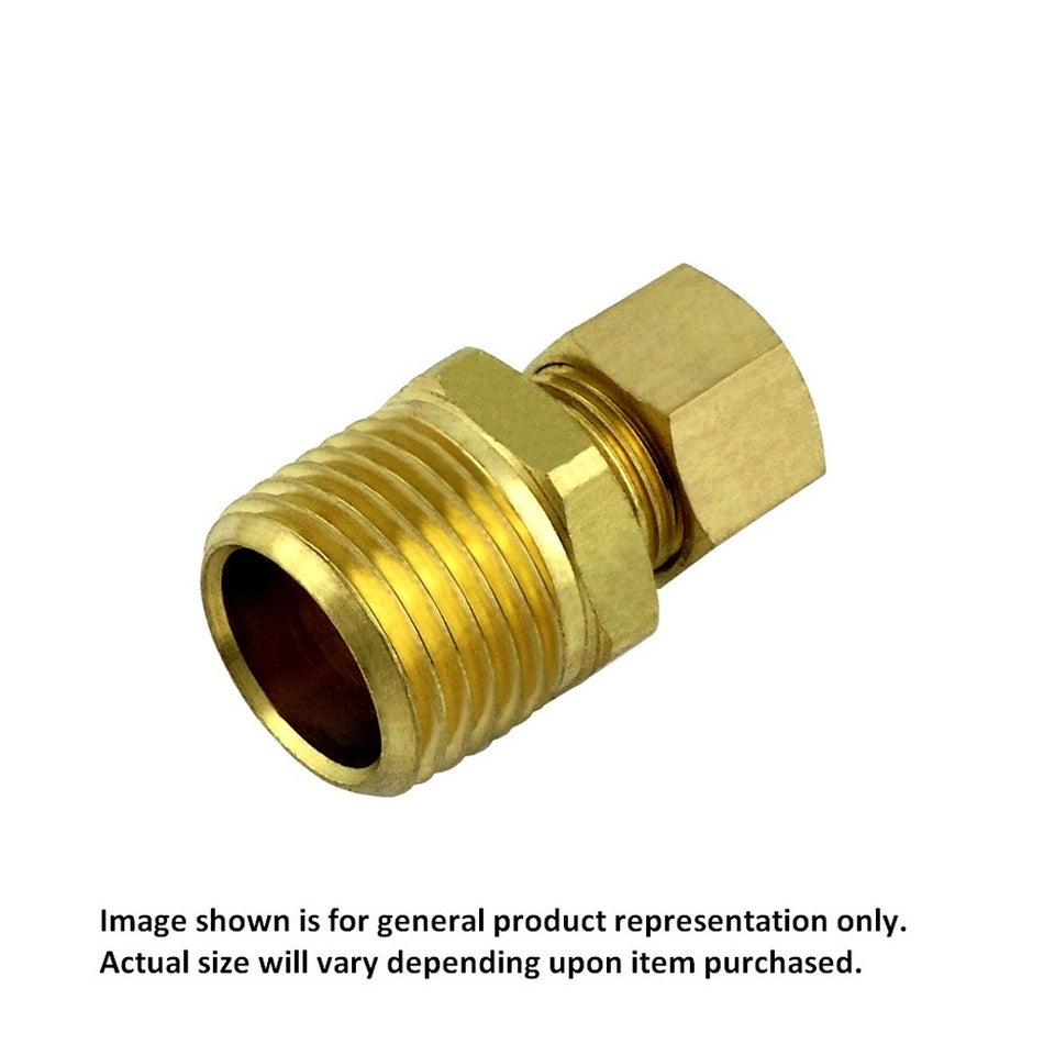 Compression Connector 1/4inC X 3/8inMpt Brass