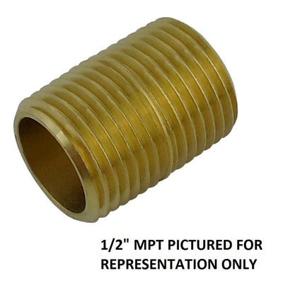 Close Nipple - Heavy-Duty Brass - 3/4"Male Pipe Thread (MPT) X 3/4"Male Pipe Thread (MPT)