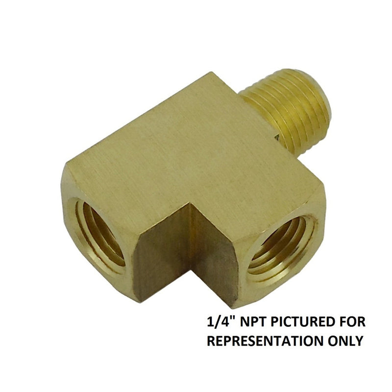 Street-Tee - Heavy-Duty Brass - 3/8"Female Pipe Thread (FPT) X 3/8"Male Pipe Thread (MPT) X 3/8"Female Pipe Thread (FPT)