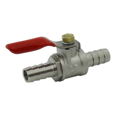 3/8" Barb x 3/8" Barb Lead-Free Brass Ball Valve - Inline Manual Shut-Off
