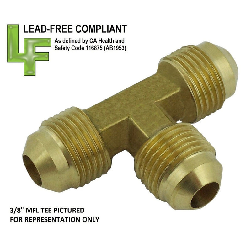 Tee - Lead-Free Brass - 3/8"Male Flare (MFL)-All