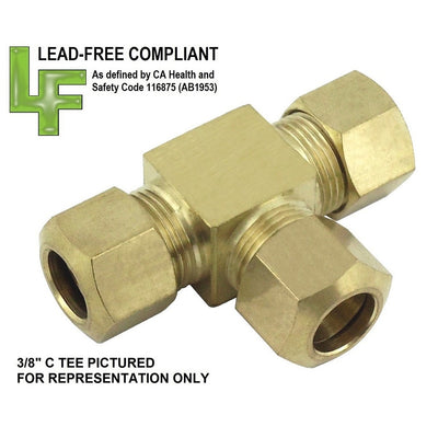 Comp Tee - Lead-Free Brass - 3/8" Compression-All