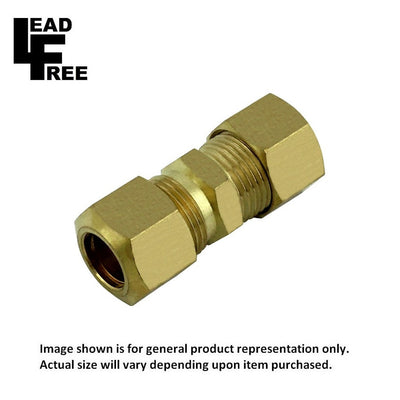 Comp Union - Lead-Free Brass - 1/4" Compression X 1/4" Compression