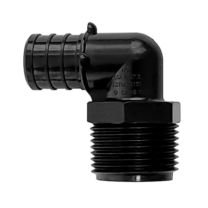 Pex 90° Elbow - Industrial Grade - 3/4" Hose Barb Pex X 3/4"Male Pipe Thread (MPT)