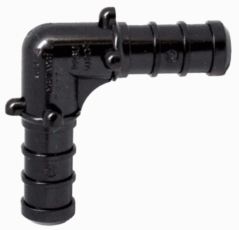 Pex 90° Elbow - Industrial Grade - 3/8" Hose Barb Pex X 3/8" Hose Barb Pex