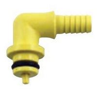 Shurflo Gas Fitting 1/4" Barb Plastic 90 Degree Elbow w/ Check Valve - 94-178-16