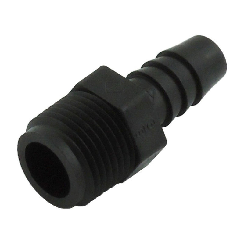 Hose Stem - Industrial Plastic - 3/8"Male Pipe Thread (MPT) X 3/8" Hose Barb