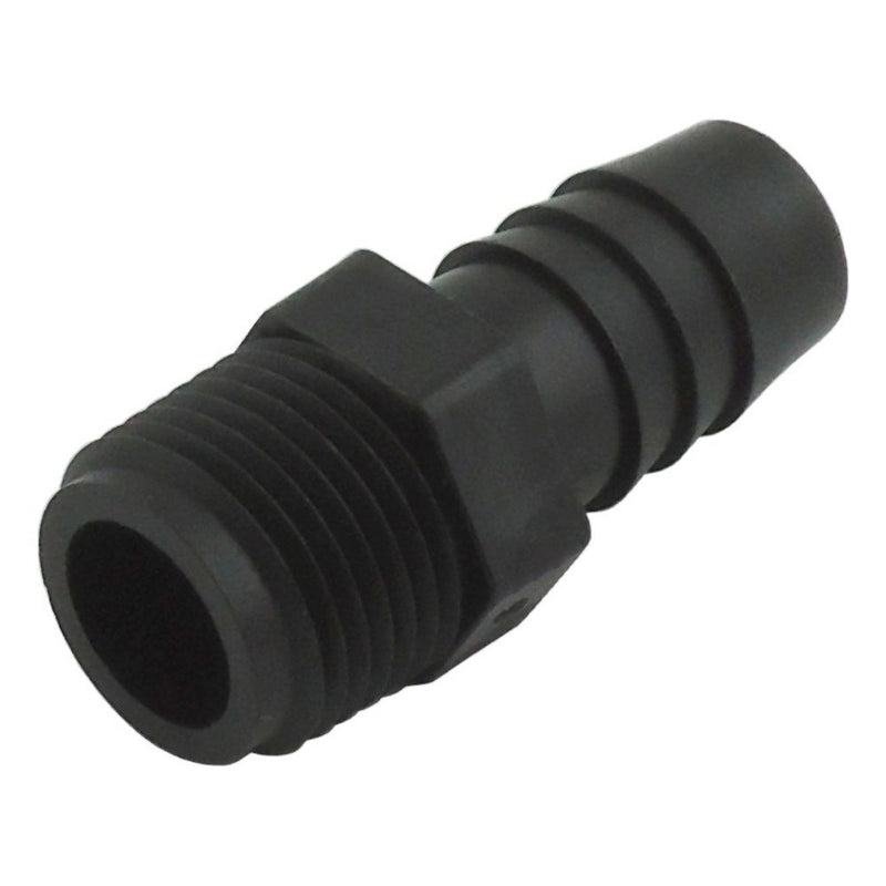 Hose Stem - Industrial Plastic - 3/8"Male Pipe Thread (MPT) X 1/2" Hose Barb
