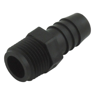 Hose Stem - Industrial Plastic - 3/8"Male Pipe Thread (MPT) X 1/2" Hose Barb