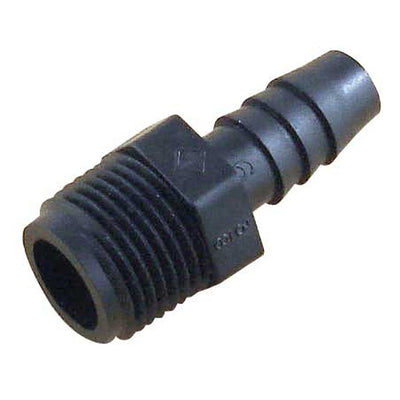 Hose Stem - Industrial Plastic - 1/2"Male Pipe Thread (MPT) X 3/8" Hose Barb