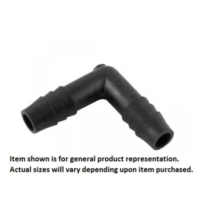 90° Elbow - Industrial Plastic - 1/4" Hose Barb X 3/8" Hose Barb