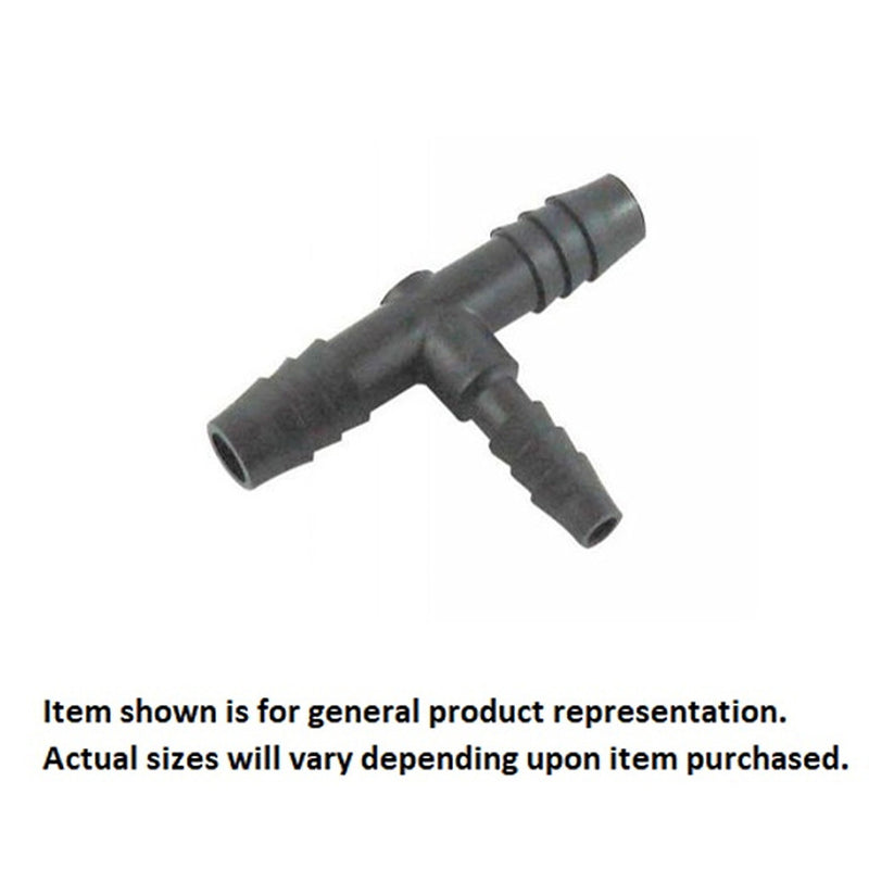 Tee - Industrial Plastic - 3/8" Hose Barb X 3/8" Hose Barb X 1/4" Hose Barb