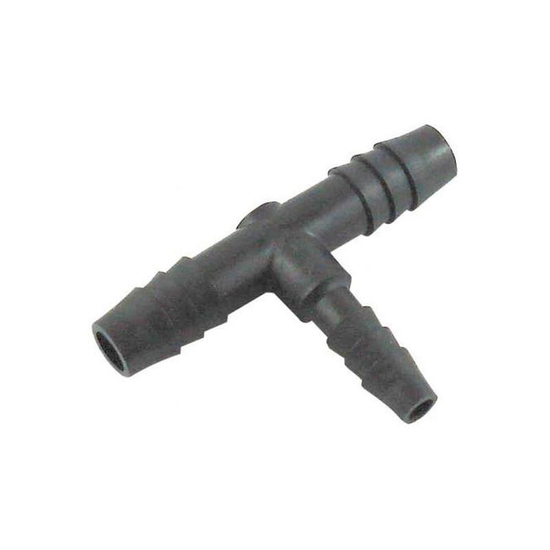 Tee - Industrial Plastic - 1/4" Hose Barb X 1/4" Hose Barb X 3/8" Hose Barb