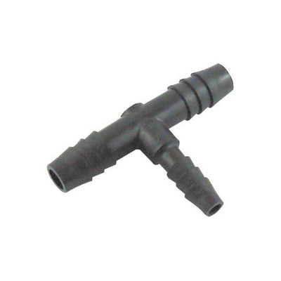 Tee - Industrial Plastic - 1/4" Hose Barb X 1/4" Hose Barb X 3/8" Hose Barb