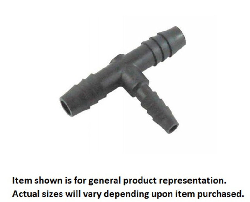 Tee - Industrial Plastic - 3/8" Hose Barb X 3/8" Hose Barb X 1/2" Hose Barb