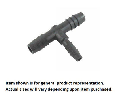 Tee - Industrial Plastic - 3/8" Hose Barb X 3/8" Hose Barb X 1/2" Hose Barb