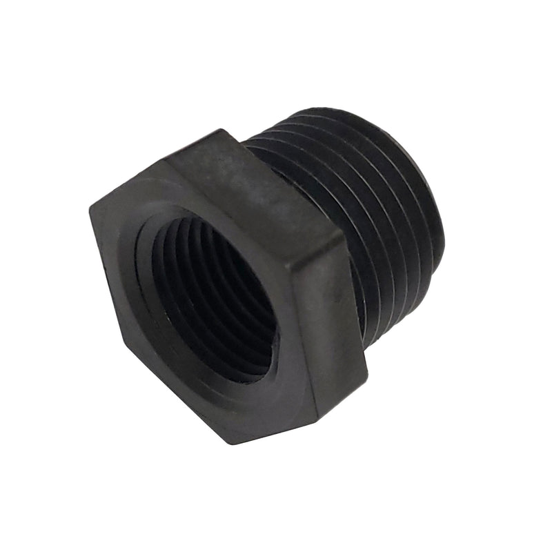 Bushing - Industrial Plastic - 1/2"Male Pipe Thread (MPT) X 3/8"Female Pipe Thread (FPT)