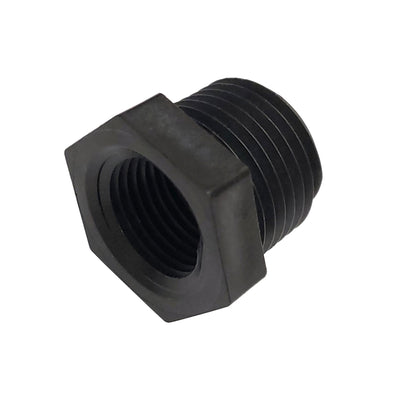 Bushing - Industrial Plastic - 1/2"Male Pipe Thread (MPT) X 3/8"Female Pipe Thread (FPT)