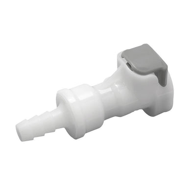 Female Quick Disc - Industrial Plastic - 1/4" Hose Barb-W/Shutoff