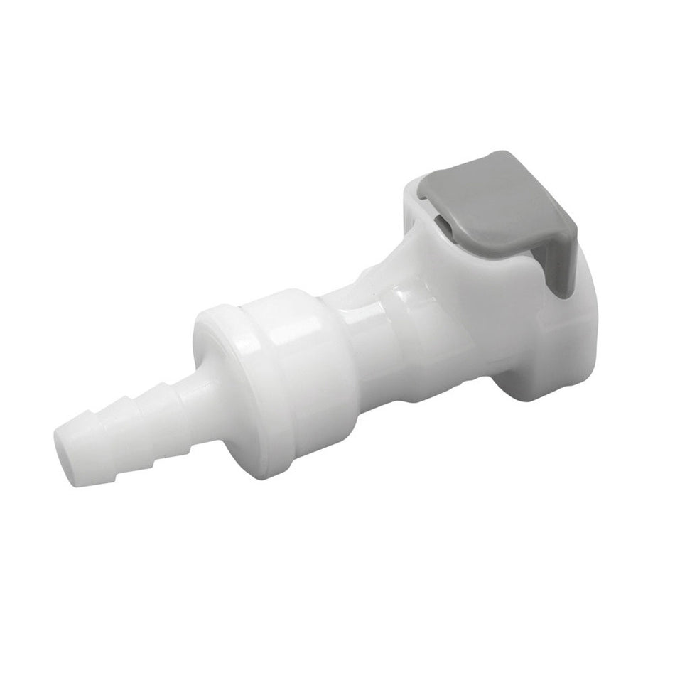 Female Quick Disc - Industrial Plastic - 1/4" Hose Barb-W/Shutoff