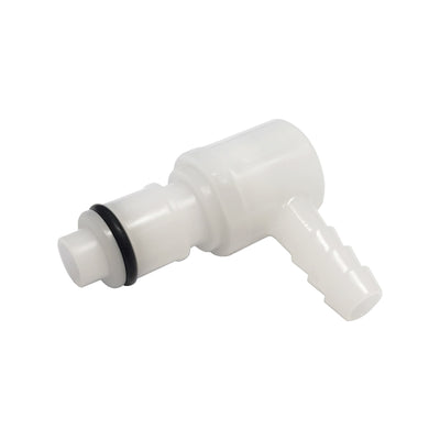 Male Quick Disc - Industrial Plastic - 90°-1/4" Hose Barb-W/Shutoff