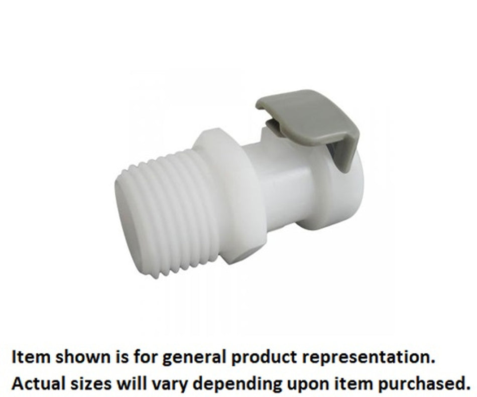 Female Quick Disc - Industrial Plastic - 1/4"Male Pipe Thread (MPT)-W/Shutoff
