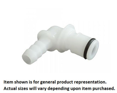Male Quick Disc - Industrial Plastic - 90°-1/4" Hose Barb-No Shutoff