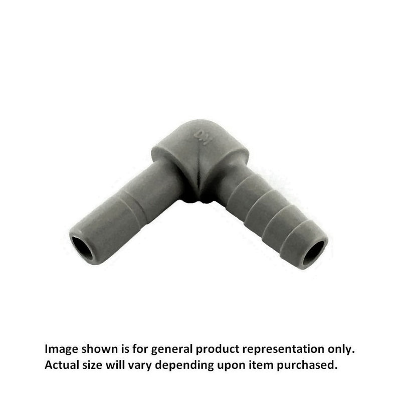 Push-In 90° Elbow - Industrial Grade - 3/8" Hose Barb X 3/8"-Stem