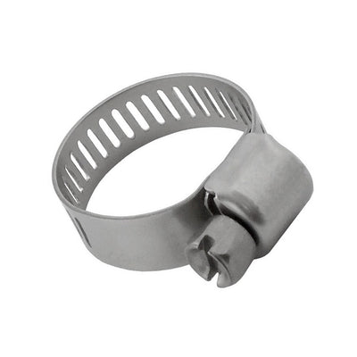 3/8" to 7/8" Adjustable Hose Clamp - Stainless Steel Economy Worm Gear for Brewery & Beverage Tubing