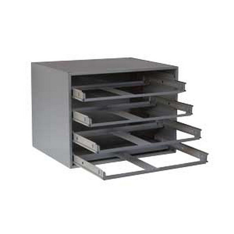 Metal Slide Rack Holds 4 Metal Boxes