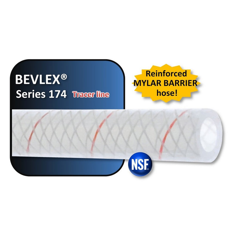 100' - Accuflex™ Bevlex® Series 174 Hose - 1/4" ID x 17/32" OD, (Red Tracer)