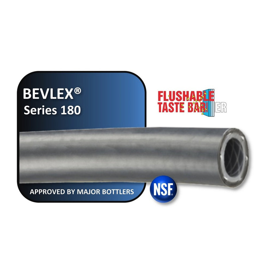 100' - Bevlex Plus Tubing #180 - 1/2" ID x 3/4" OD, Solid Silver