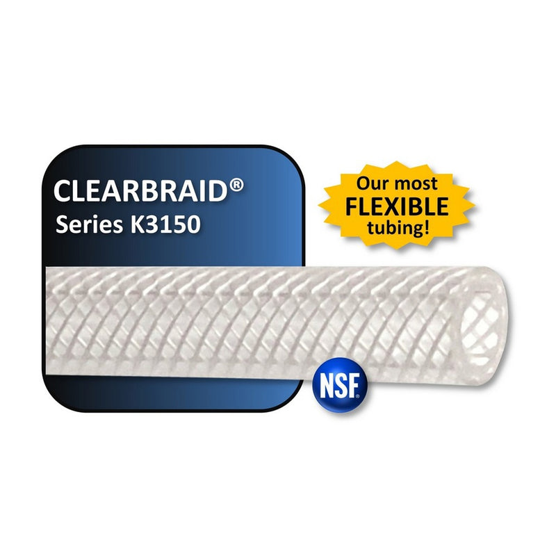 Accuflex Clearbraid K3150 Reinforced PVC Tubing - 5/16" ID x 100 ft.