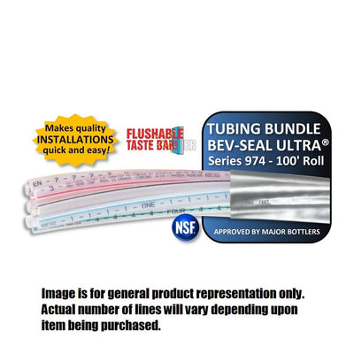 100' - Bev-Seal Ultra Bundle - 8-Line, 7 Ea 1/4" ID + 1 Ea 3/8" ID