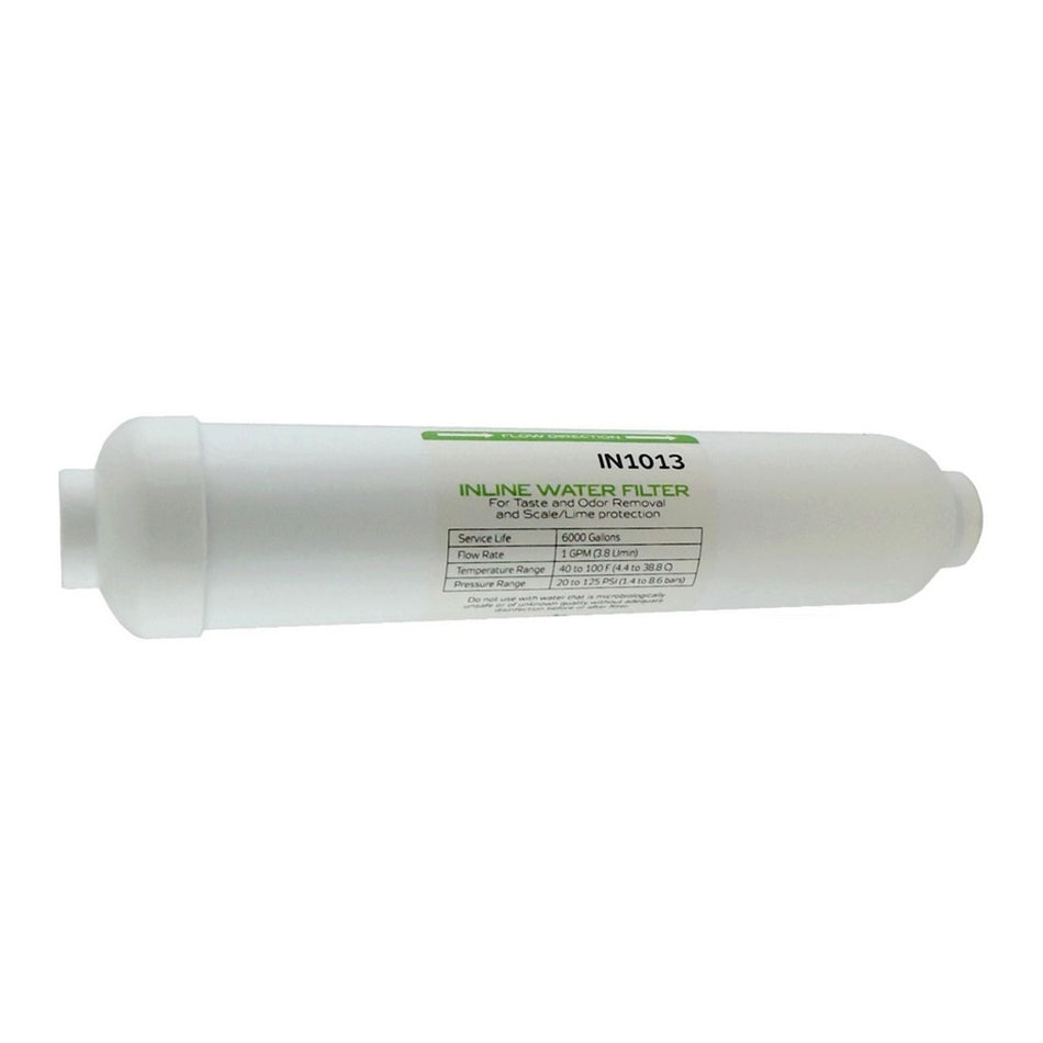 10in In-Line Water Filter 1/4inFpt Coco Gac+Ph