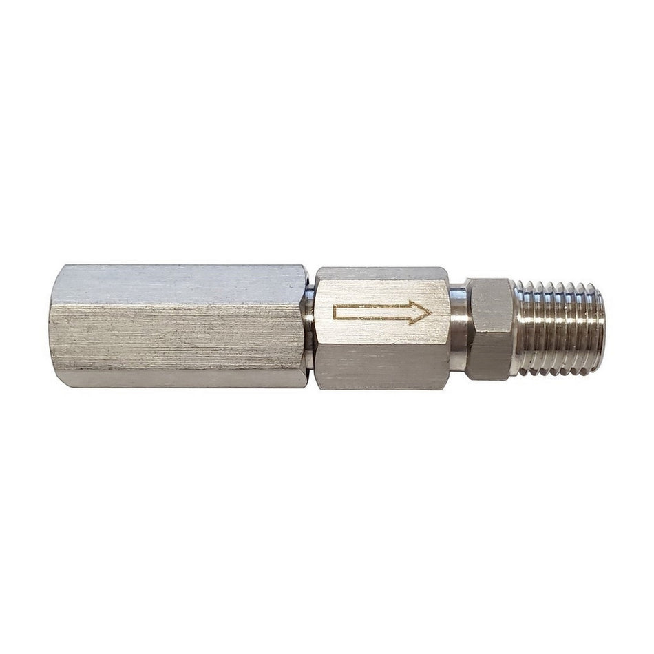 Dual Check Valve 1/4" FPT x 1/4" MPT - 304 Stainless Steel | Backflow Prevention Valve for Beverage Systems