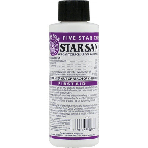 Fivestar Star San Surface Sanitizer - High Foaming - 1 qt. Spray Bottle - Makes 16 Quarts (Commercial Use)