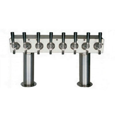 8-Faucet Passthrough Tower - 3-inch Diameter, Glycol-Cooled, Chrome Stainless Steel