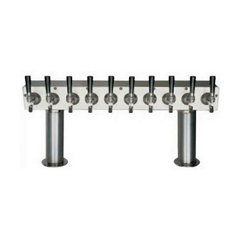 10-faucet Glycol Passthru Tower - 3-inch Diameter, Stainless Steel with Chrome faucets