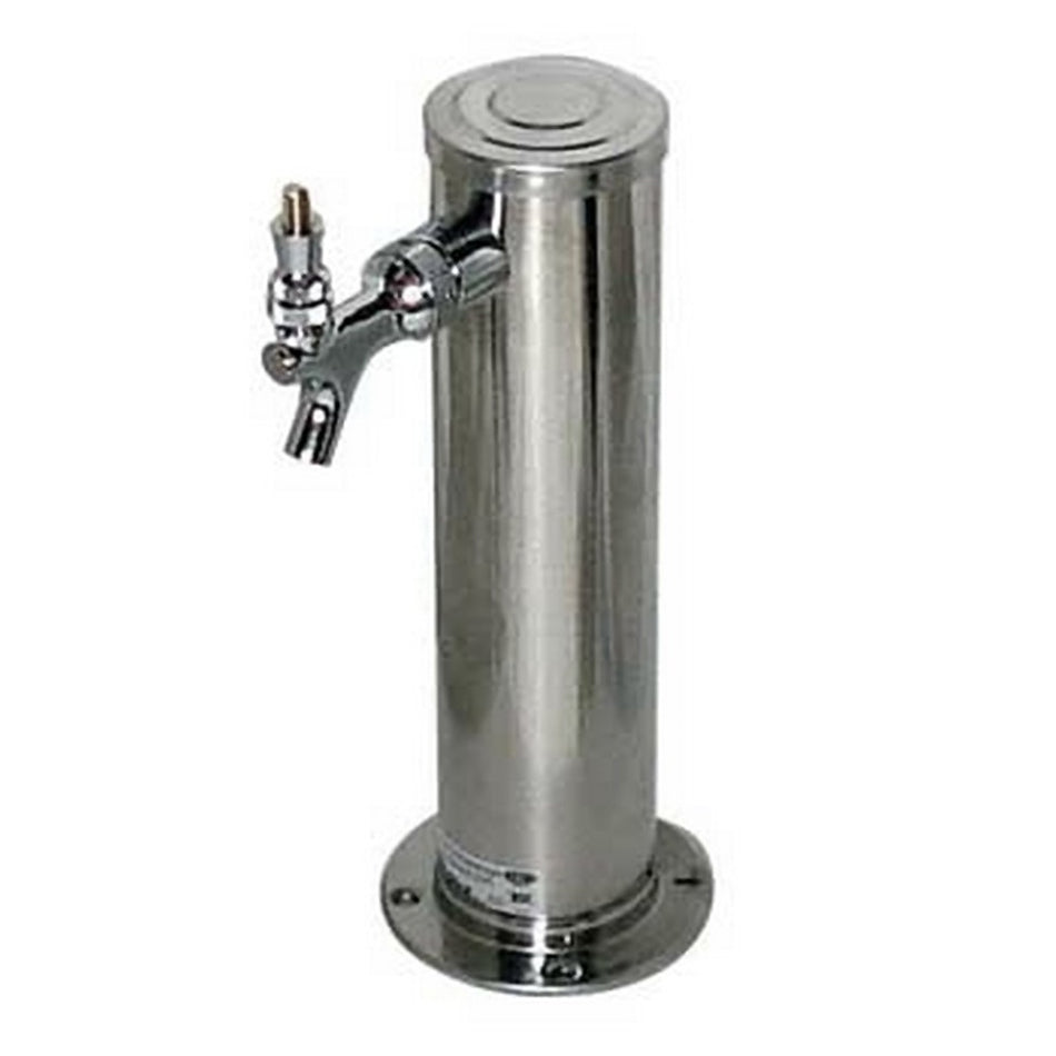 1 Faucet 3" Diameter NSF Rated Air Cooled Polished Stainless Steel Tap Tower w/ Chrome Faucet