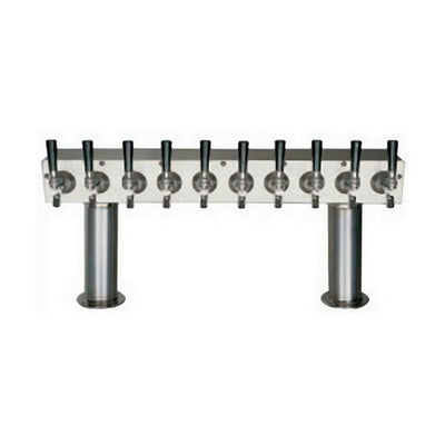 10-faucet Passthru Tower - 3-inch Diameter, Air-Cooled, 304 Stainless Steel