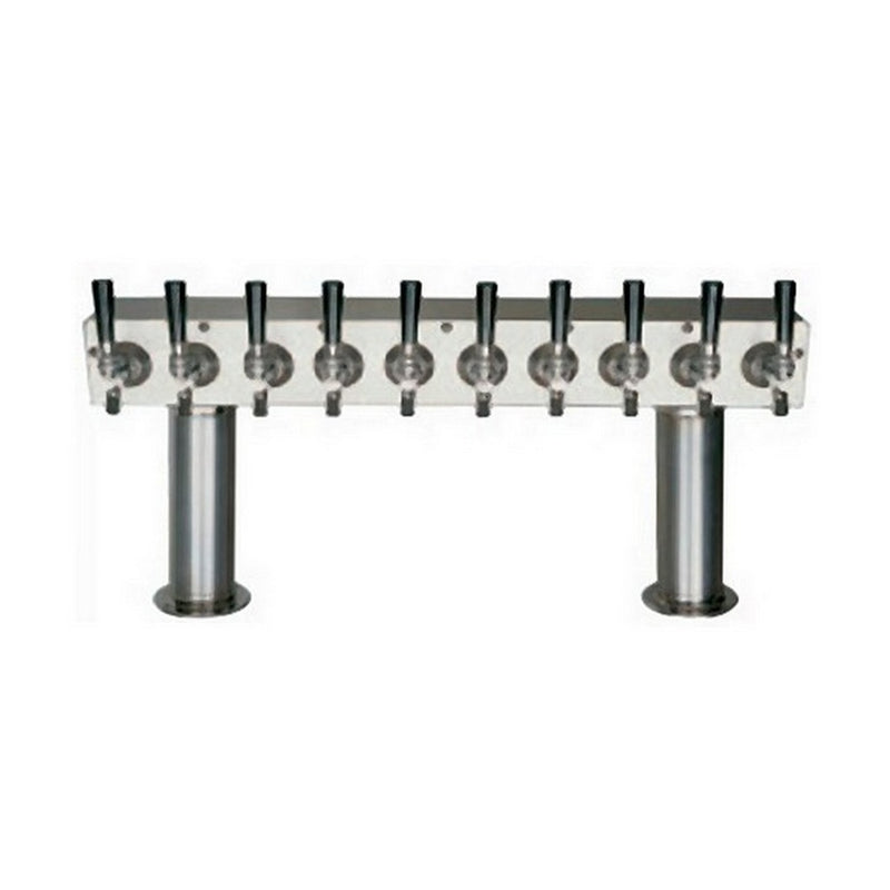 10-faucet Passthru Tower - 3-inch Diameter, Air-Cooled, 304 Stainless Steel