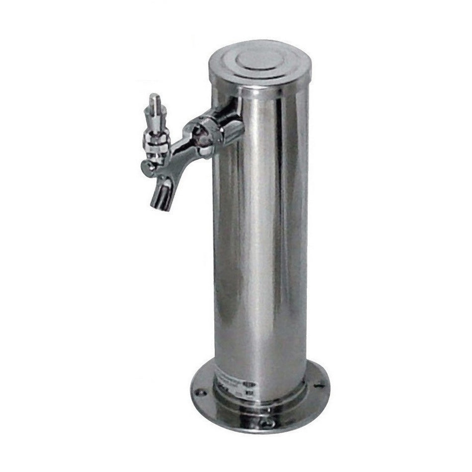 1 Faucet 3" Diameter NSF Rated Air Cooled Polished Stainless Steel Tap Tower w/ Stainless Faucet for Wine, Liquor, Coffee