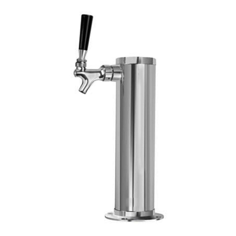 1 Faucet 3" Diameter Air Cooled 304 Stainless Steel Tap Tower Column w/ Stainless Fuacet for Wine, Liquor, Coffee