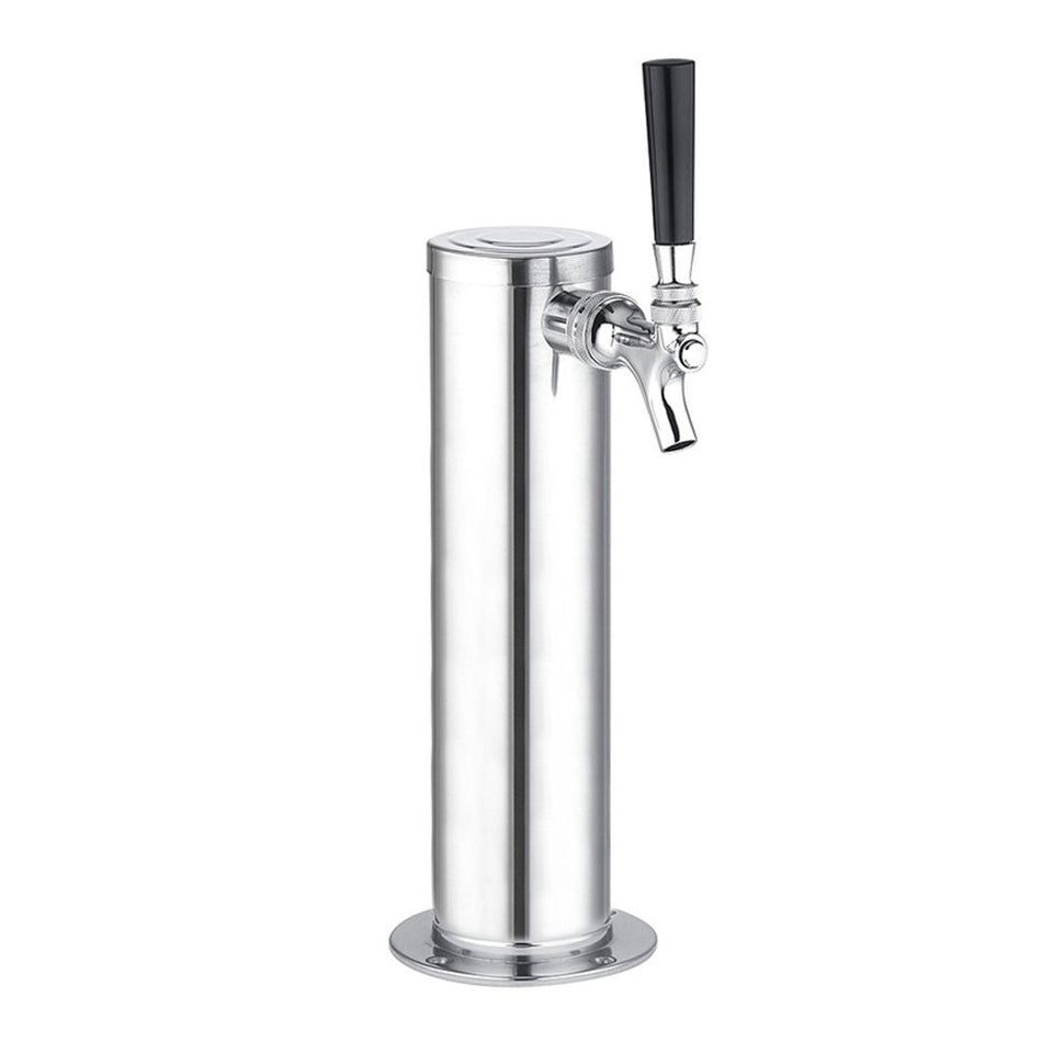 1 Faucet 3" Diameter NSF Rated Air Cooled Polished 304 Stainless Steel Tap Tower w/ 304 Stainless Steel Faucet for Beer