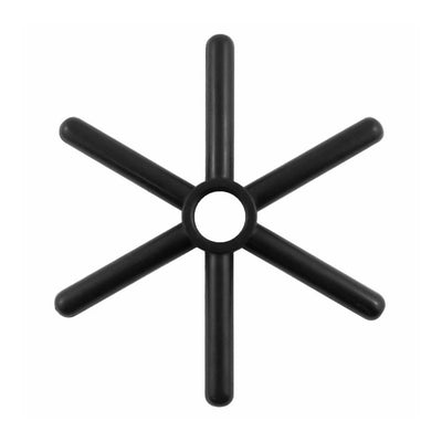 KD Series Replacement 6-Leg Glass Rinser Disk - Heavy Duty Black Plastic for Commercial Drip Trays