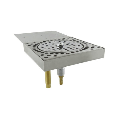 Stainless Steel Under-Counter Glass Rinser, 11-3/8" x 6-3/8", Professional Drip Tray with Integrated Rinser